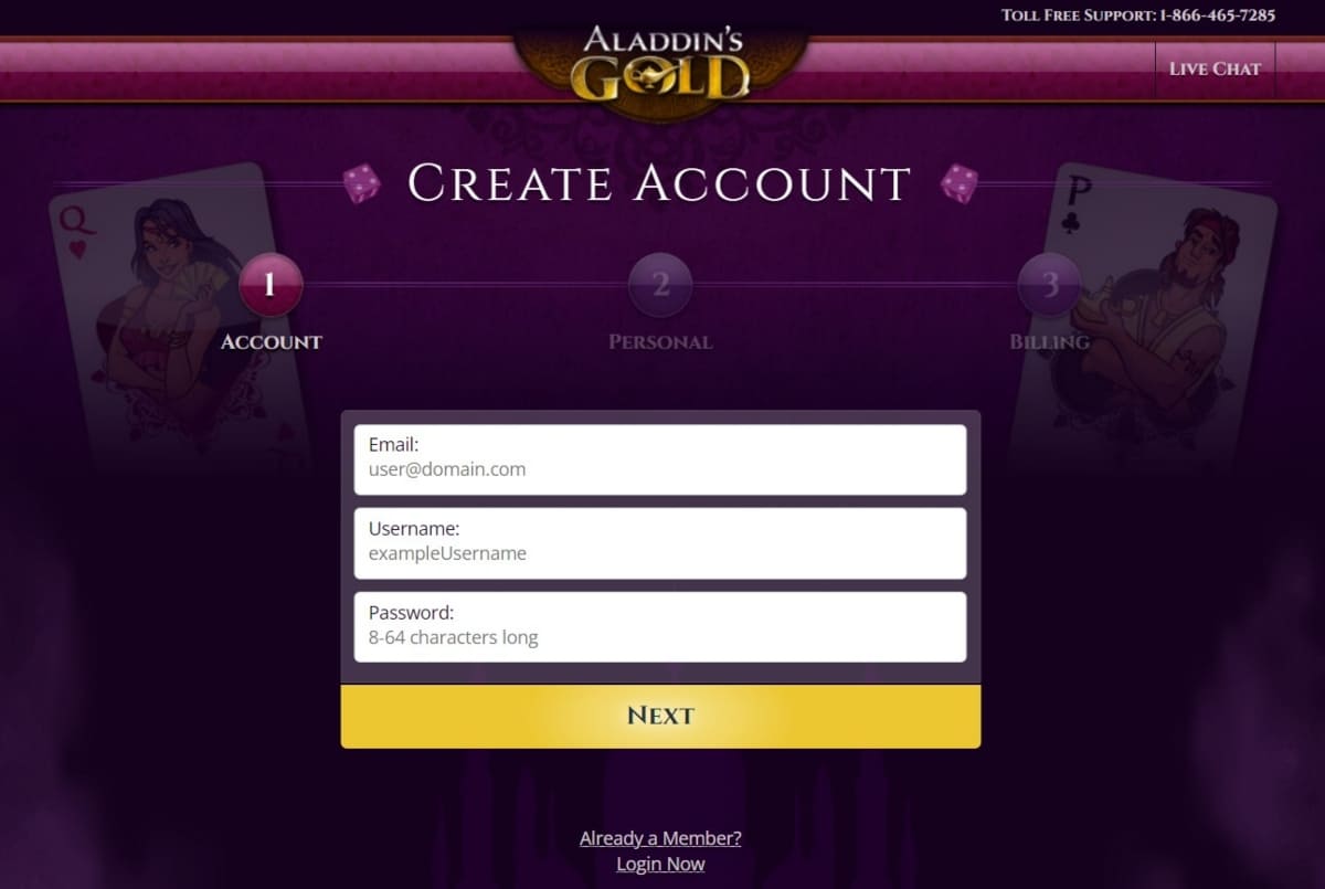 Aladdins Gold Casino Sign Up