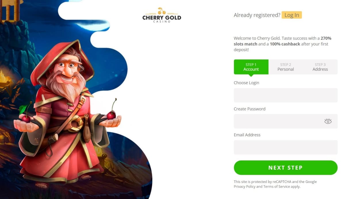 Cherry Gold Casino Sign Up