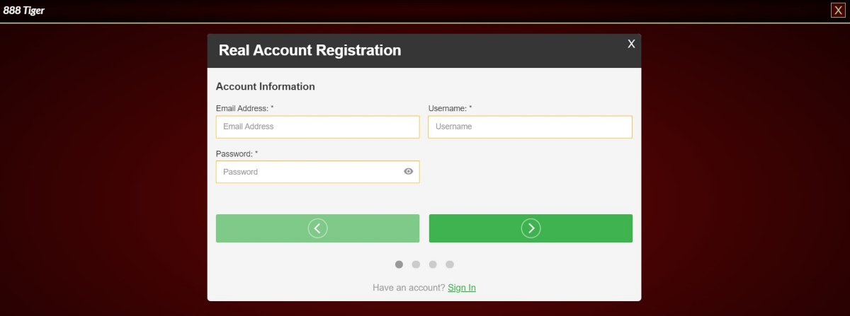 888 Tiger Casino Sign Up