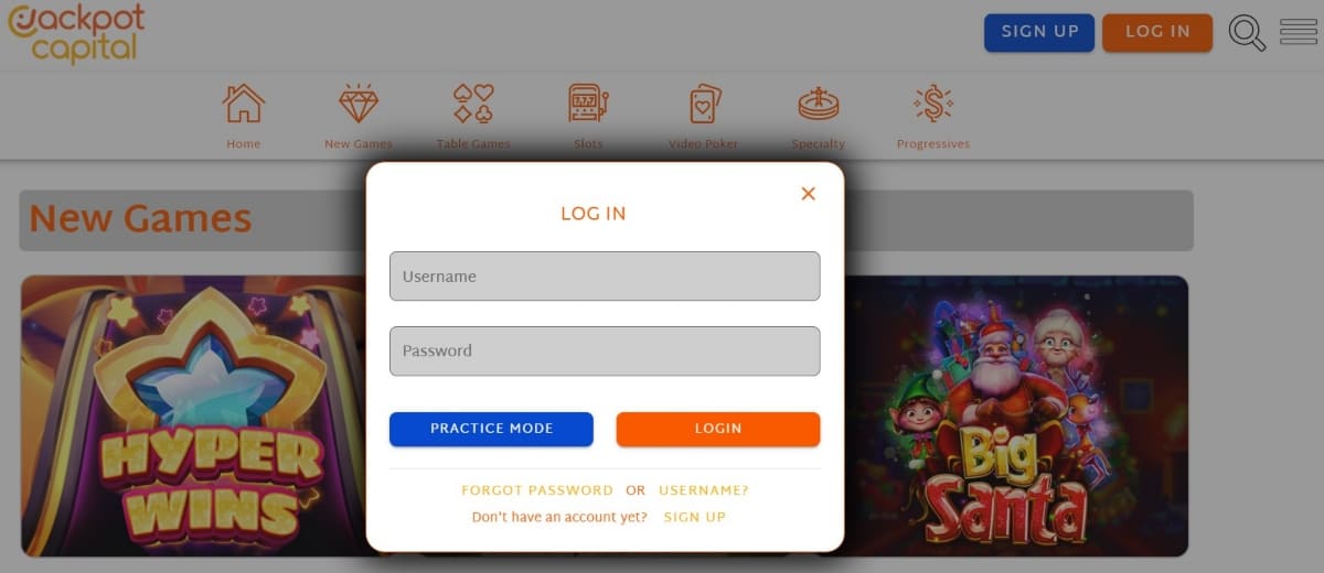 Jackpot Capital Casino Login