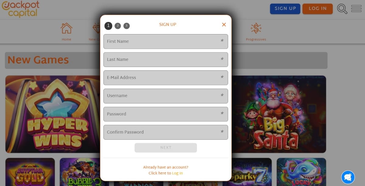 Jackpot Capital Casino Sign Up
