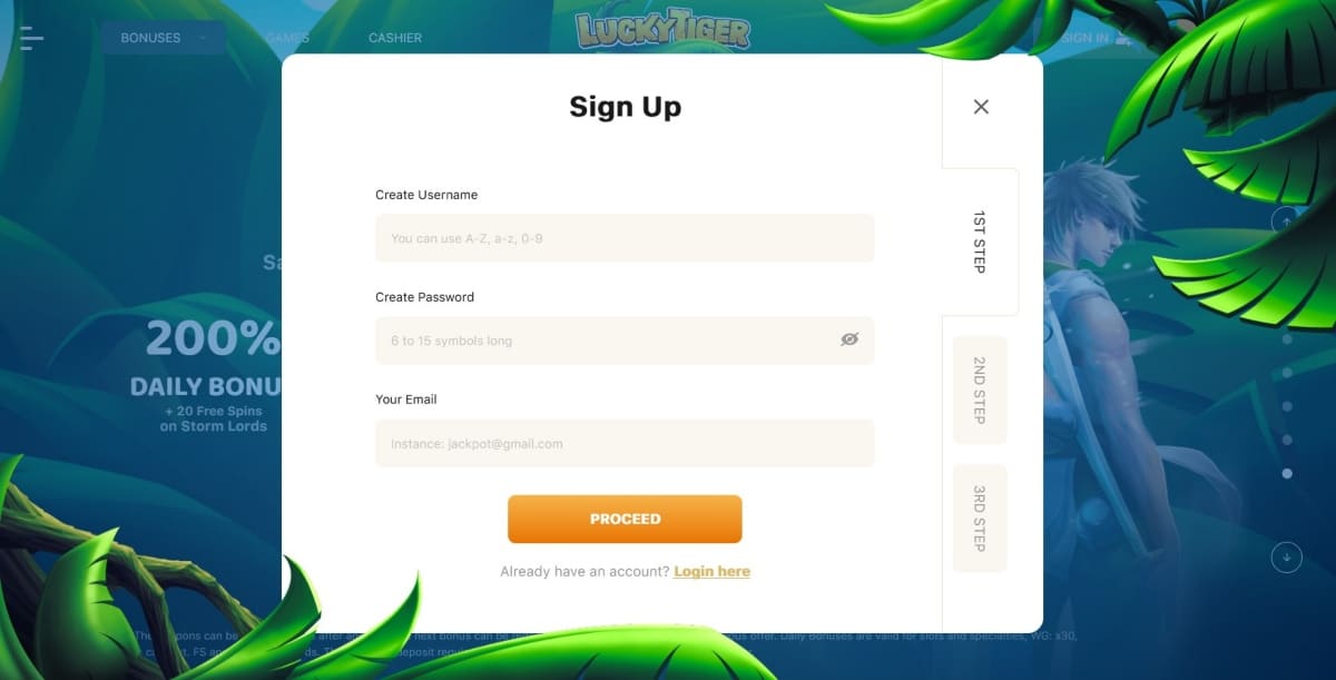 Lucky Tiger Casino Sign Up