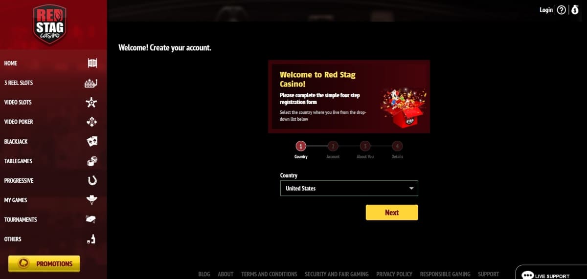 Red Stag Casino Sign Up