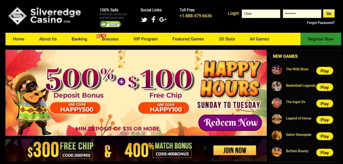 Silveredge Casino Bonus