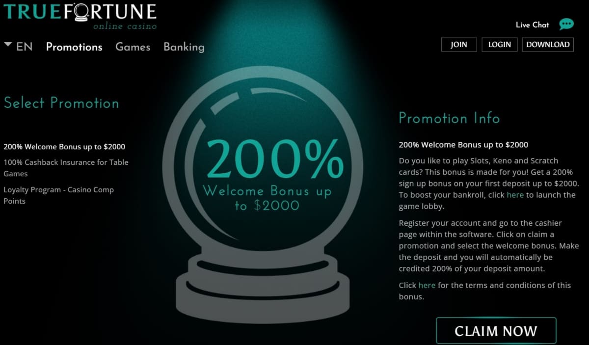 True Fortune Casino Bonus