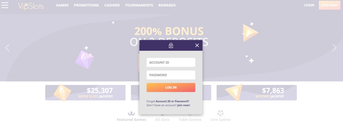 VIP Slots Casino Login