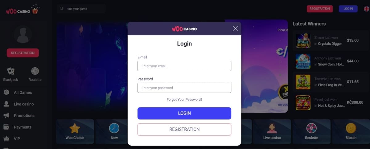 Woo Casino Login